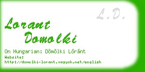 lorant domolki business card